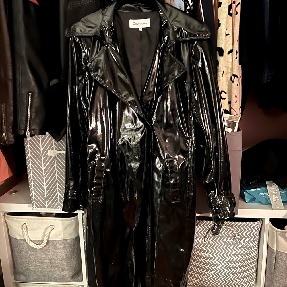 Calvin Klein vintage vinyl trench coat size:large